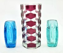 SKLO UNION & LUMINARC - THREE VINTAGE ART GLASS VASES