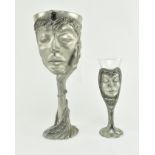 ROYAL SELANGOR - TWO PEWTER LORD OF THE RINGS GOBLETS