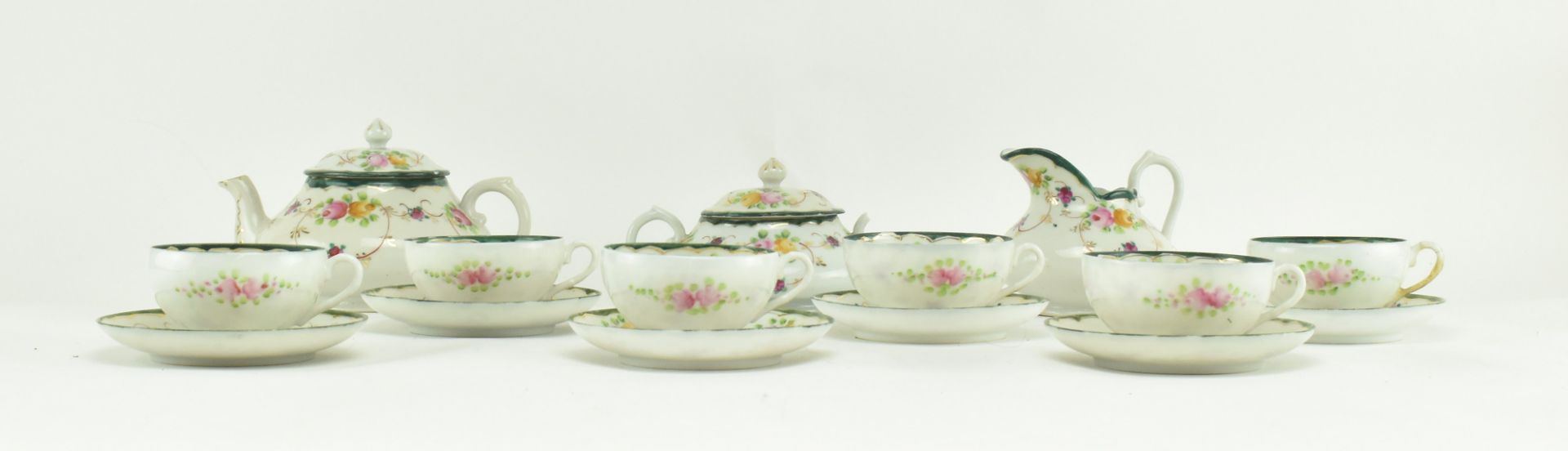 VICTORIAN HAND PAINTED FINE BONE CHINA TEA SERVICE