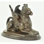 19TH CENTURY BRONZE GRIFFIN CANDLESTICK HOLDER