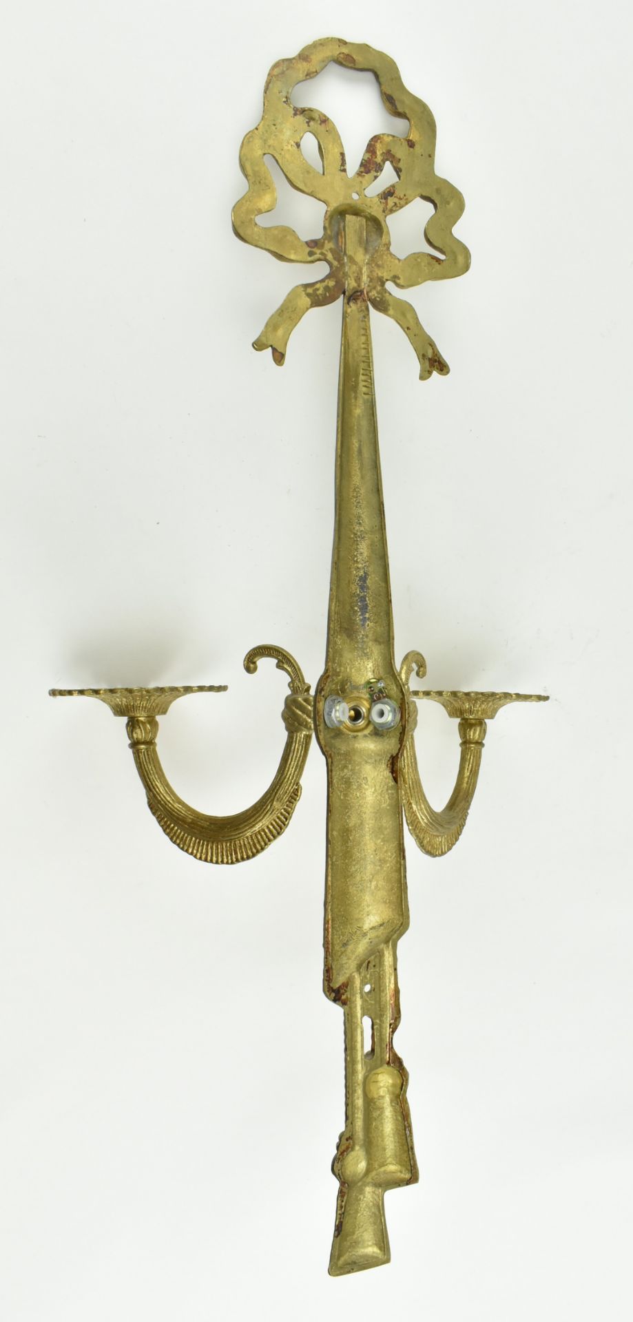 EARLY 20TH CENTURY REGENCY REVIVAL GILT METAL WALL SCONCE - Image 7 of 7
