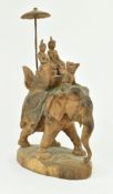 20TH CENTURY HAND CARVED OKIMONO FIGURE OF ELEPHANT