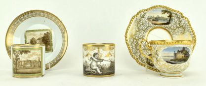 THREE EARLY 19TH CENTURY PORCELAIN TEACUPS WITH SCENES
