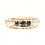 18CT GOLD SPINEL & DIAMOND GYPSY RING