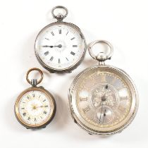 SILVER HALLMARKED CHESTER OPEN FACED POCKET WATCH & OTHERS