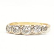 HALLMARKED 18CT GOLD & DIAMOND FIVE STONE RING