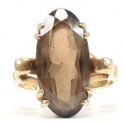 9CT GOLD SMOKY QUARTZ DRESS RING