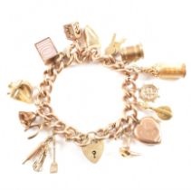 HALLMARKED 9CT GOLD CHARM BRACELET