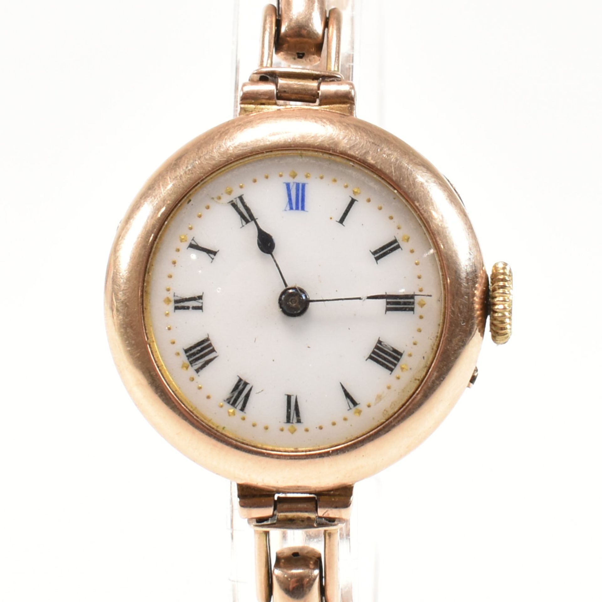 EARLY 20TH CENTURY 9CT GOLD LADIES DRESS WRISTWATCH