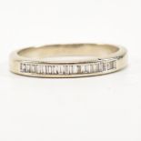 HALLMARKED 9CT WHITE GOLD & DIAMOND HALF ETERNITY RING