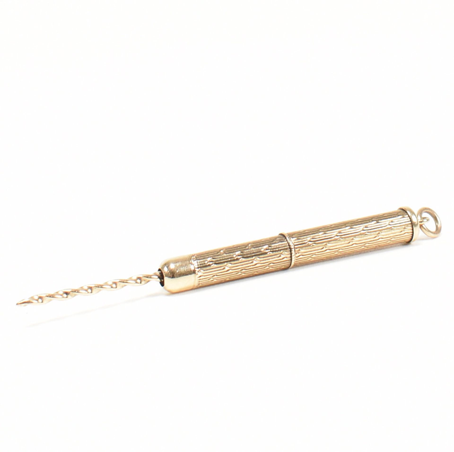 HALLMARKED 9CT GOLD PROPELLING CIGAR PIERCER FOB - Image 2 of 5