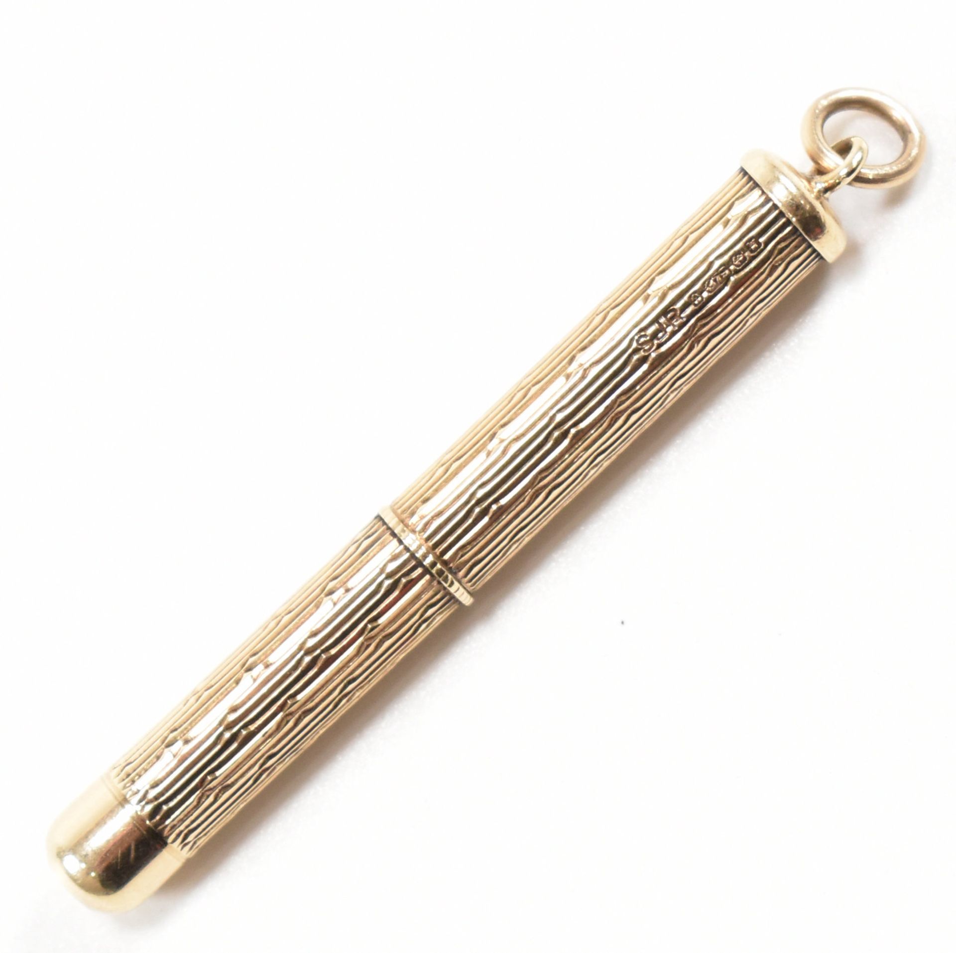 HALLMARKED 9CT GOLD PROPELLING CIGAR PIERCER FOB - Image 3 of 5