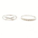 TWO 9CT WHITE GOLD & DIAMOND RINGS