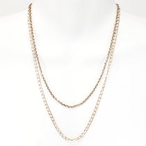 TWO 9CT GOLD NECKLACE CHAINS