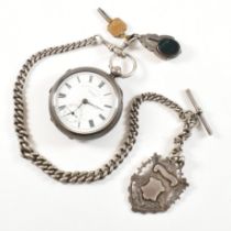 SILVER HALLMARKED 1901 POCKET WATCH & ALBERT CHAIN