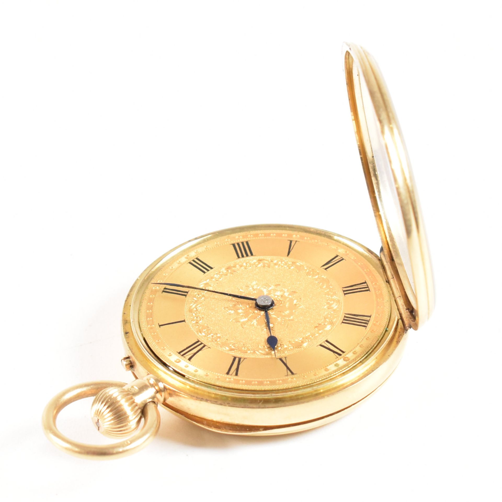 HALLMARKED 18CT GOLD OPEN FACE POCKET WATCH. - Image 7 of 7