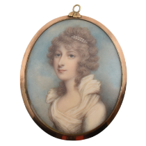 GEORGIAN PORTRAIT MINIATURE BROOCH - ATTRIBUTED ANDREW PLIMER