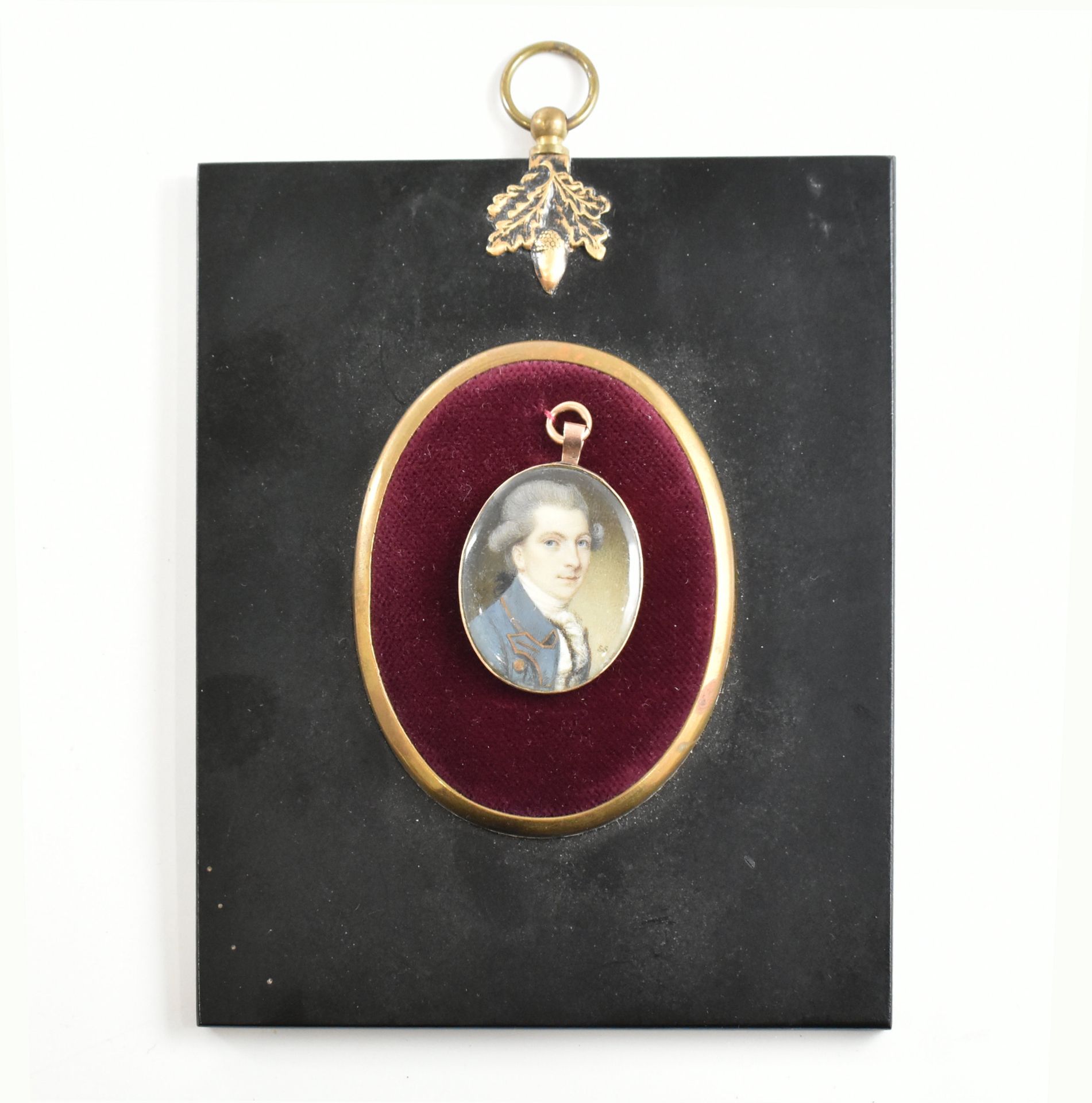 GEORGIAN LOCKET CLASP MINIATURE - ATTRIBUTED SAMUEL SHELLY 1785 - Image 2 of 6