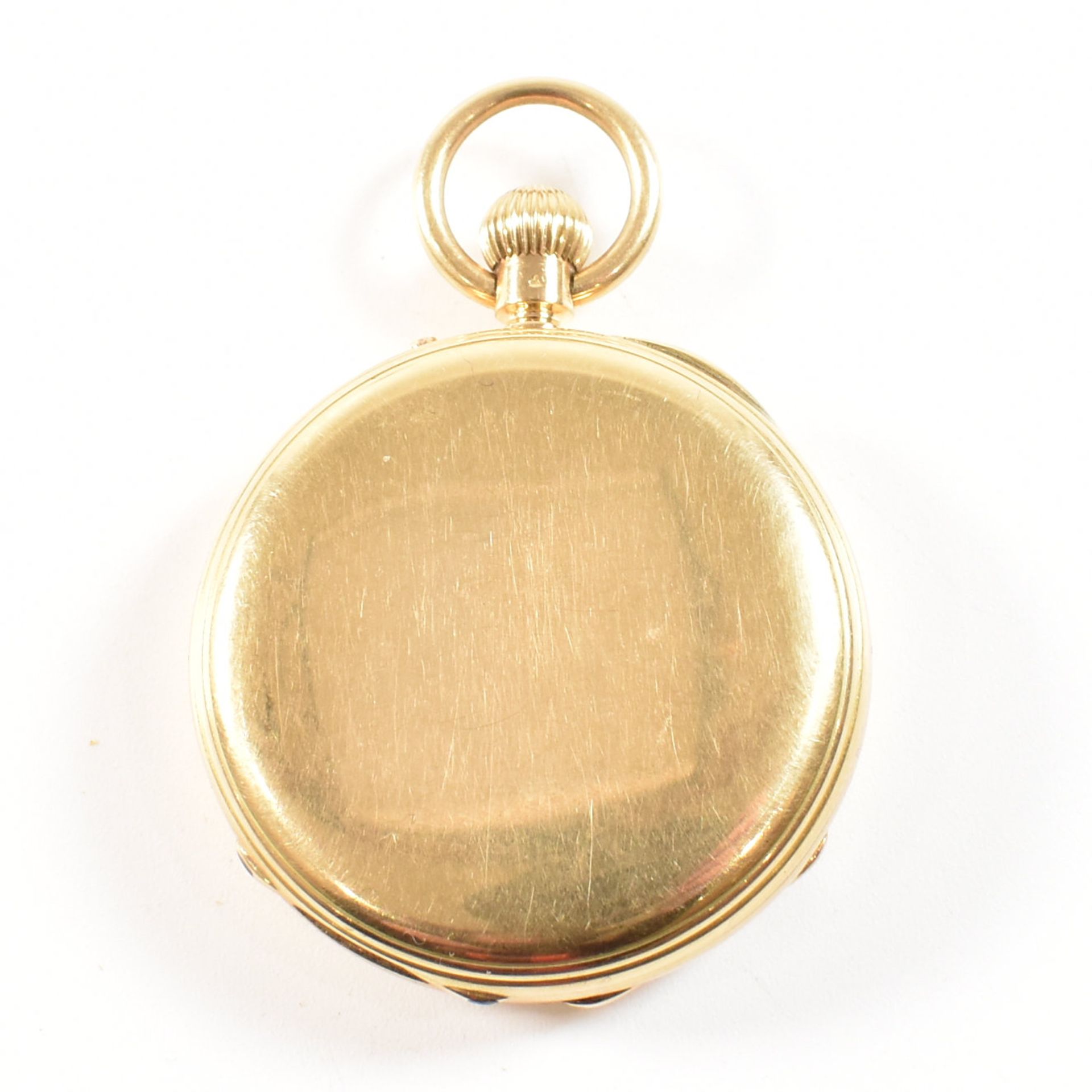 HALLMARKED 18CT GOLD OPEN FACE POCKET WATCH. - Image 3 of 7