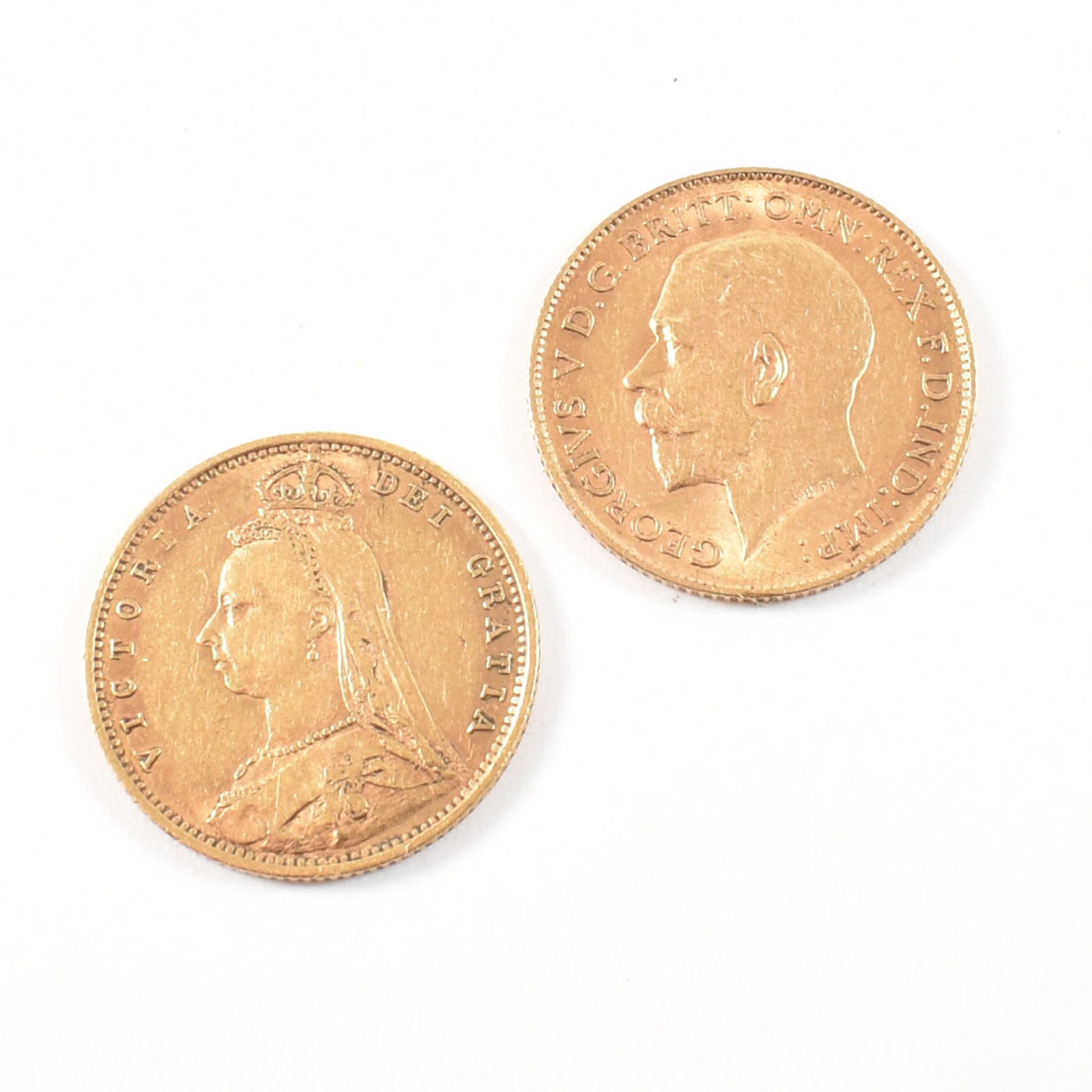 TWO GOLD HALF SOVEREIGNS