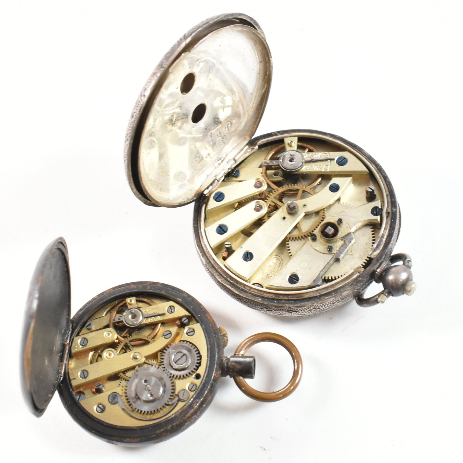 SILVER HALLMARKED CHESTER OPEN FACED POCKET WATCH & OTHERS - Image 5 of 5