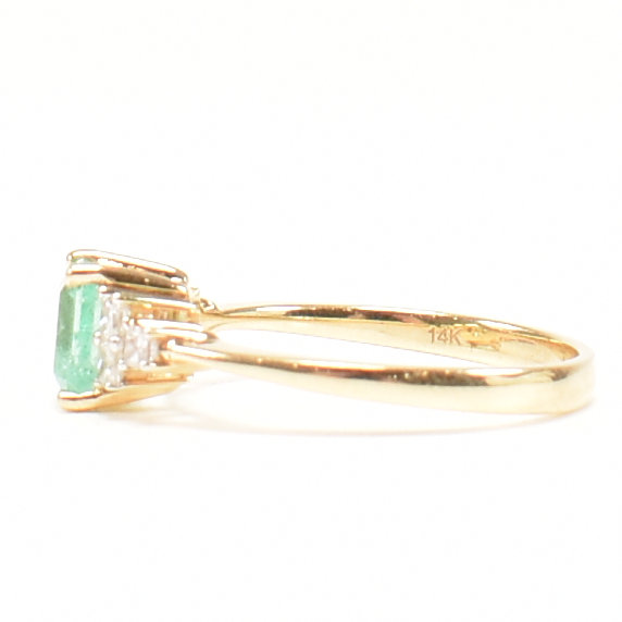 HALLMARKED 14CT GOLD EMERALD & DIAMOND RING - Image 5 of 10