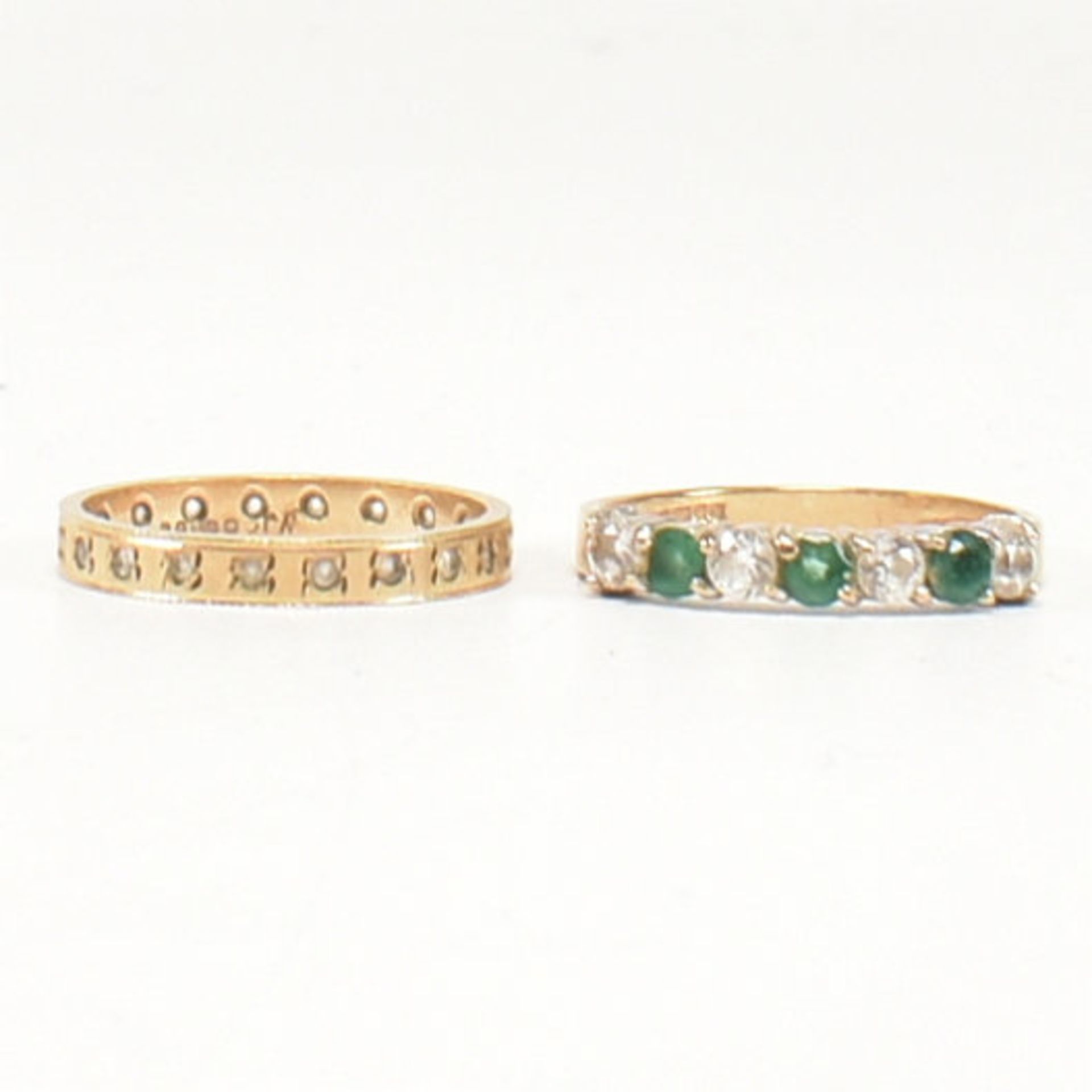 TWO HALLMARKED 9CT GOLD GEM SET RINGS