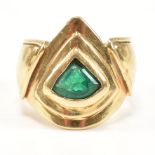 18CT GOLD ETRUSCAN STYLE EMERALD RING