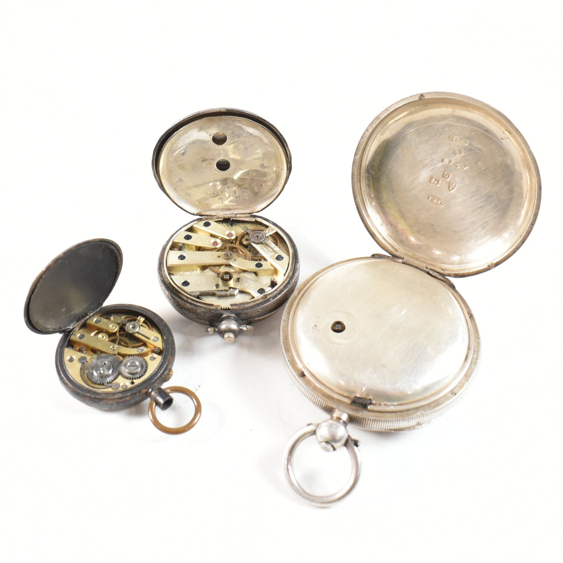 SILVER HALLMARKED CHESTER OPEN FACED POCKET WATCH & OTHERS - Image 3 of 5