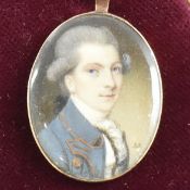 GEORGIAN LOCKET CLASP MINIATURE - ATTRIBUTED SAMUEL SHELLY 1785