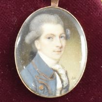GEORGIAN LOCKET CLASP MINIATURE - ATTRIBUTED SAMUEL SHELLY 1785