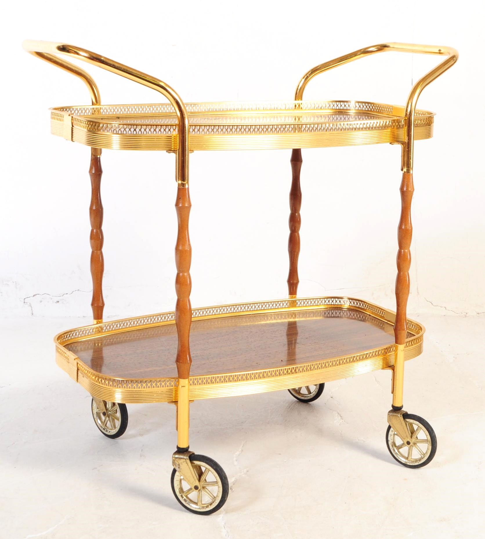 1970S GILT FRAME TWO TIER DRINKS TROLLEY - Image 2 of 14