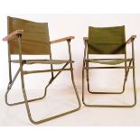 PAIR OF MID CENTURY METAL & CANVAS FOLDING CHAIRS