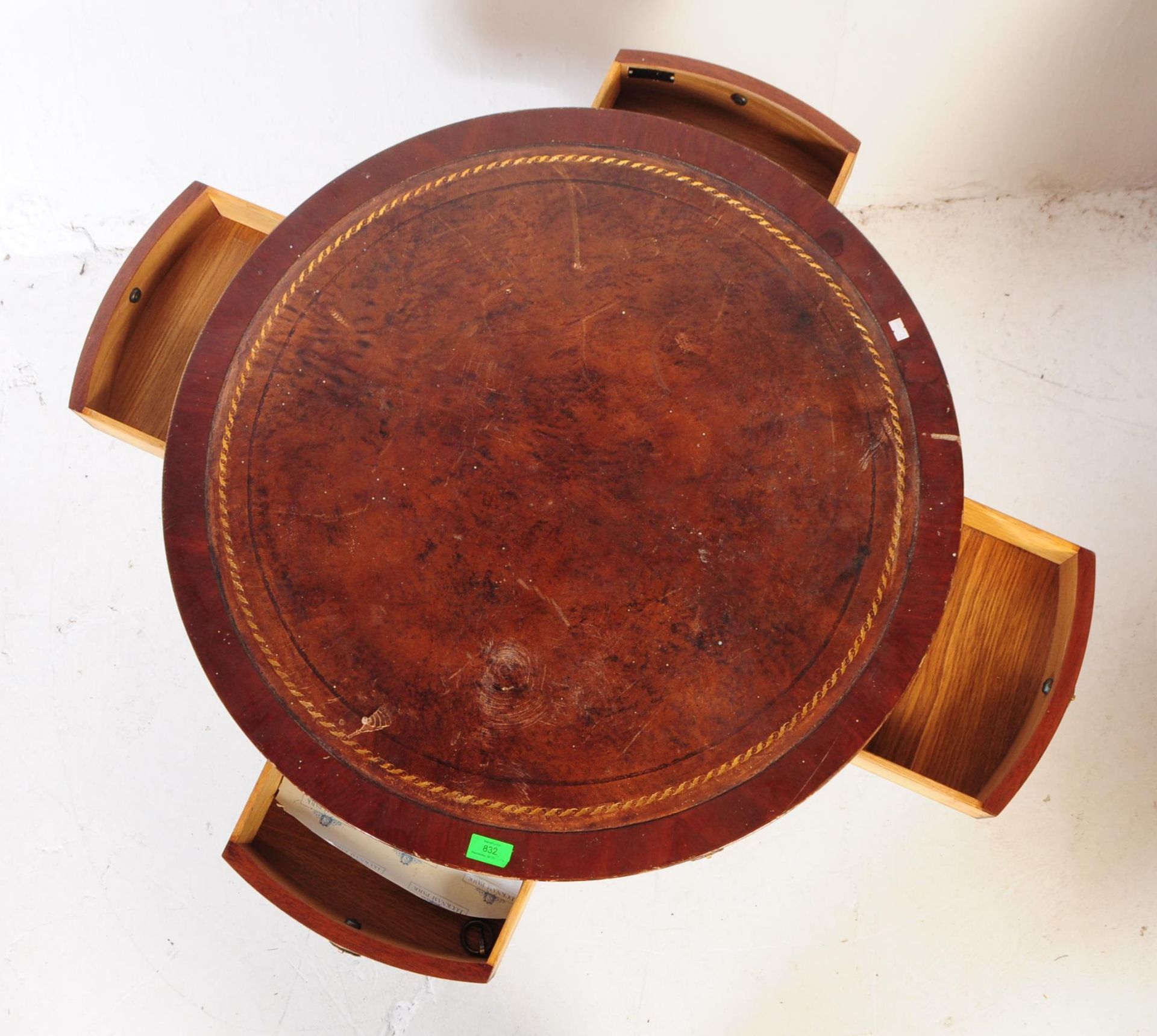 GEORGE III REVIVAL LOW MAHOGANY RENT / DRUM TABLE - Image 4 of 9