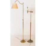 TWO EARLY 20TH CENTURY BRASS STANDARD LAMPS