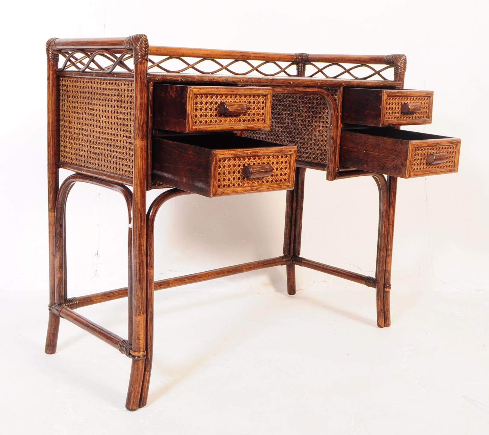 BAMBOO WRITING TABLE DESK , ARMCHAIR & SIDE TABLE - Image 6 of 7