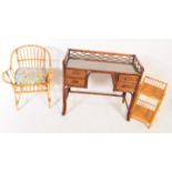 BAMBOO WRITING TABLE DESK , ARMCHAIR & SIDE TABLE