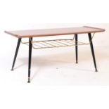 MID 20TH CENTURY BRASS AND FAUX TEAK EFFECT COFFEE TABLE