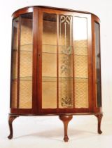 VINTAGE MID 20TH CENTURY WALNUT QUEEN ANNE DISPLAY CABINET