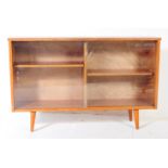 BRITISH MODERN DESIGN - MID CENTURY TEAK GLASS BOOKCASE