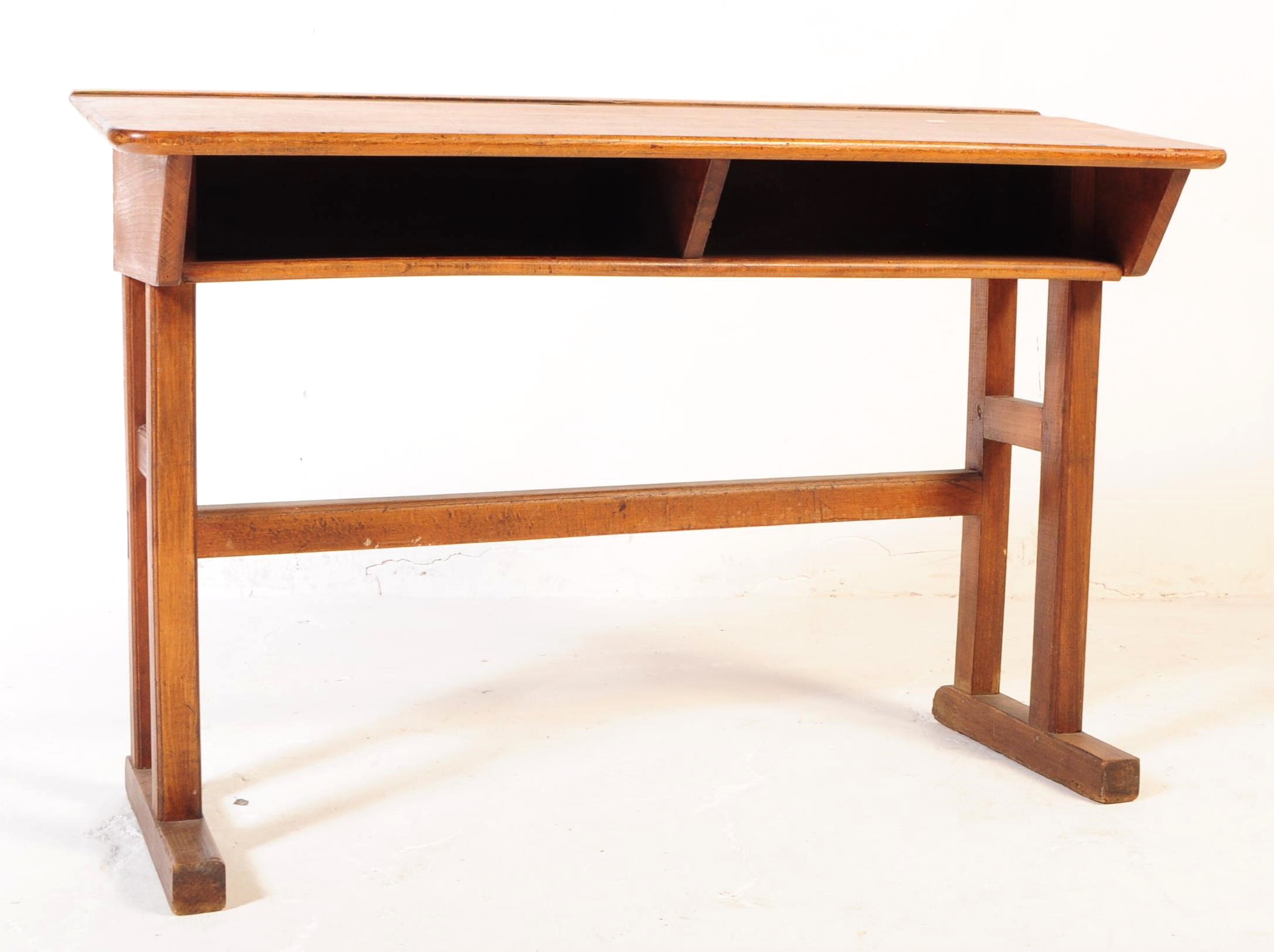 MID 20TH CENTURY TEAK SCHOOL WRITING DESK