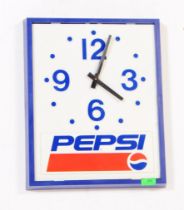 PEPSI - MID CENTURY BRANDED PLASTIC WALL CLOCK