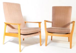 MATCHING PAIR OF MID CENTURY PARKER KNOLL BEECH ARMCHAIRS