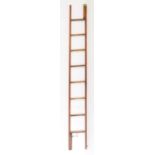 EARLY 20TH CENTURY FIR WOOD LIBRARY STEPS / LADDER POLE