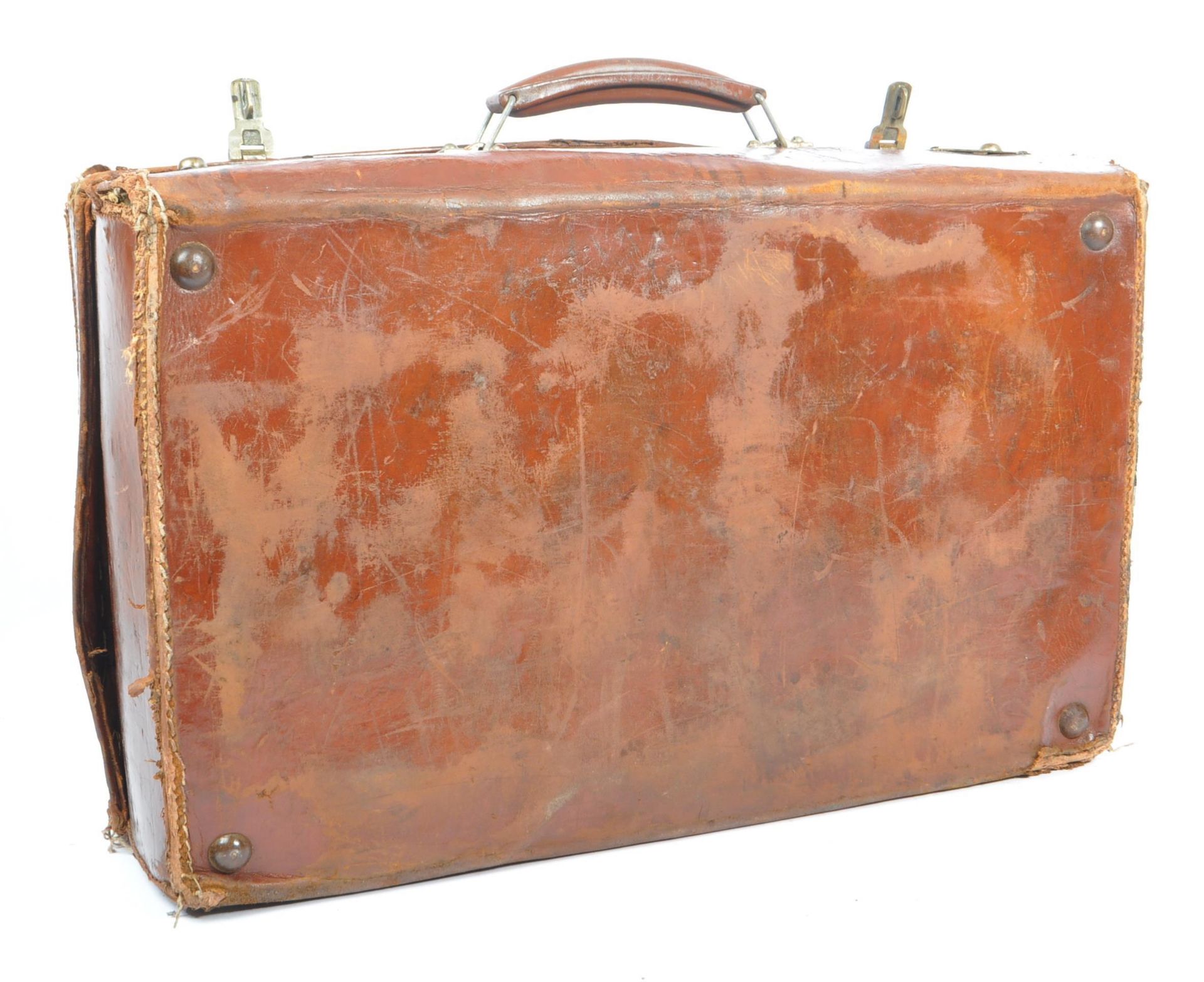 20TH CENTURY LEATHER MILITARY SUITCASE - Bild 4 aus 5