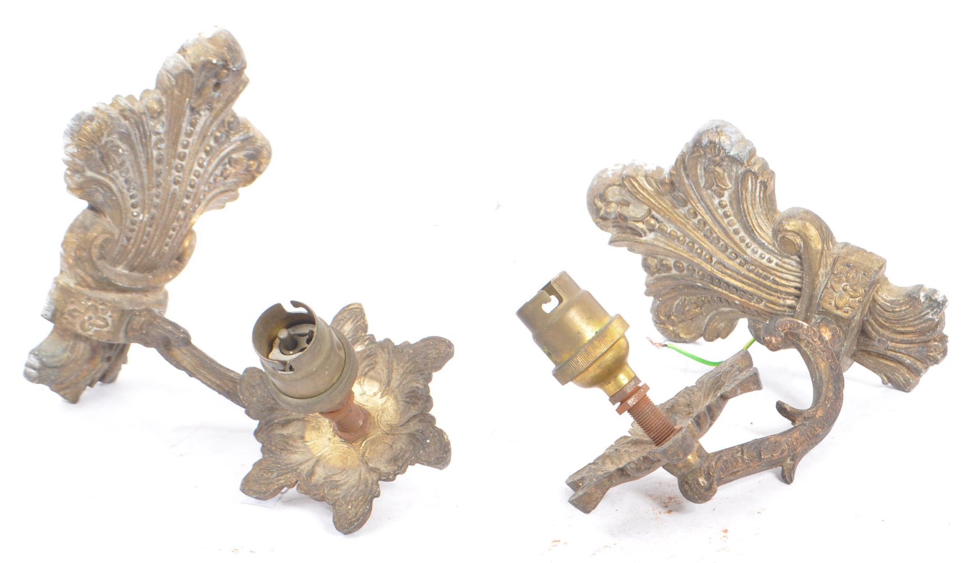 PAIR OF POSSIBLY FRENCH 20TH CENTURY BRASS WALL SCONCES