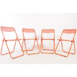 FOUR MID 20TH CENTURY METAL FOLDING CHAIRS