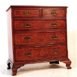 GEORGE III REVIVAL BURR WALNUT CHEST OF DRAWERS