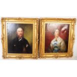 TWO 19TH CENTURY VICTORIAN OIL ON CANVAS PORTRAITS