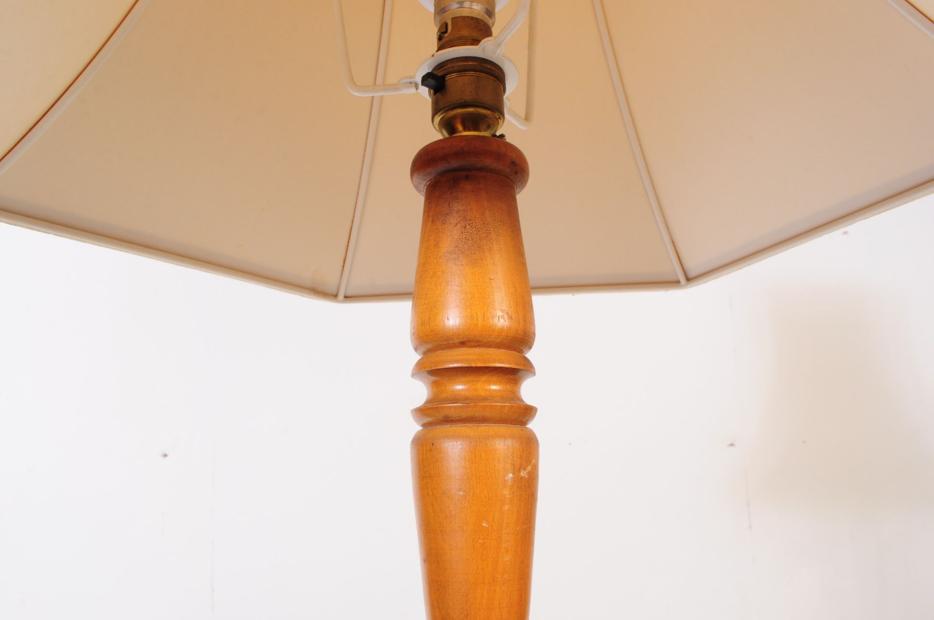 1930'S ART DECO OAK FLOOR STANDARD STANDING LAMP LIGHT - Bild 4 aus 4